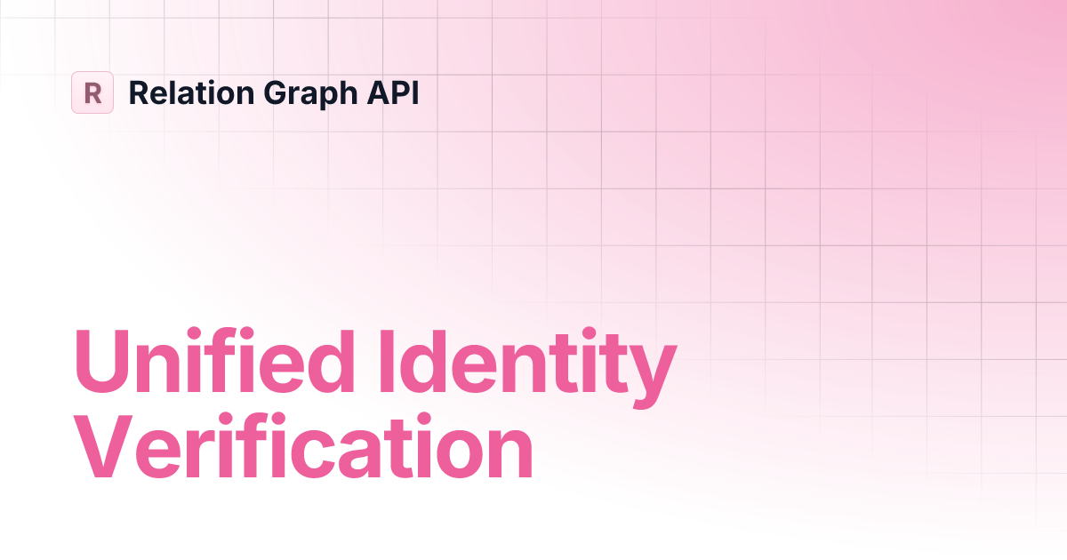 Unified Identity Verification | Relation Graph API